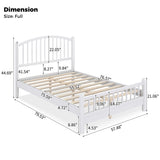 Full Wood Platform Bed Frame, Classic Arched Spindle Bed Frame, Noise-Free, No Box Spring Needed