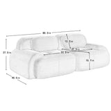 Modern Upholstered Loveseat Sofa Couch, Comfy Cloud Sofa Couch with Curved Armrests, No Assembly