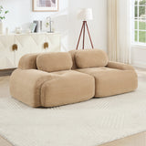 Modern Upholstered Loveseat Sofa Couch, Comfy Cloud Sofa Couch with Curved Armrests, No Assembly