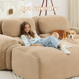 Modern Upholstered Loveseat Sofa Couch, Comfy Cloud Sofa Couch with Curved Armrests, No Assembly