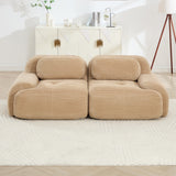 Modern Upholstered Loveseat Sofa Couch, Comfy Cloud Sofa Couch with Curved Armrests, No Assembly
