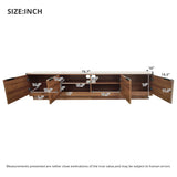 78" TV Stand for TVs up to 85" with Soft-Closing Hinges & Cable Holes, Fluted TV Console Modern Media Entertainment Center, Walnut