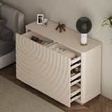 6 Drawer Dresser for Bedroom, Ripple Design Chest of Drawers with Handle Free, Wood Storage Organizer for Nursery, Living Room