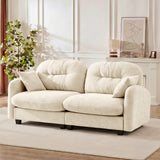 Minimalist Modular Chenille Loveseat Sofa, Upholstered Sofa Cloud Couch with Pillows, Comfy Cloud Sofa Couch