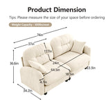Minimalist Modular Chenille Loveseat Sofa, Upholstered Sofa Cloud Couch with Pillows, Comfy Cloud Sofa Couch