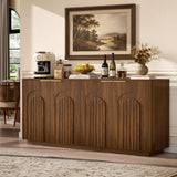65.7"W Modern Sideboard Cabinet TV Stand Arched Decorative Cabinet with Adjustable Shelves, Entryway Buffet Cabinet