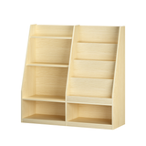 4-Tier Kids Bookshelf & Toy Storage Organizer, Toddler Book Display Stand Front-Facing Bookcase for Kids Room, Playroom, Nursery, Natural
