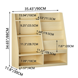 4-Tier Kids Bookshelf & Toy Storage Organizer, Toddler Book Display Stand Front-Facing Bookcase for Kids Room, Playroom, Nursery, Natural