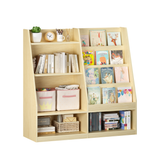 4-Tier Kids Bookshelf & Toy Storage Organizer, Toddler Book Display Stand Front-Facing Bookcase for Kids Room, Playroom, Nursery, Natural