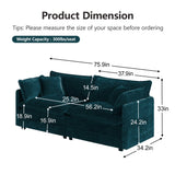 Upholstered Loveseat Sofa Modern 2-Seat Sofa with Pillows, Comfy Cloud Sofa Couch, Blue