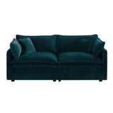 Upholstered Loveseat Sofa Modern 2-Seat Sofa with Pillows, Comfy Cloud Sofa Couch, Blue