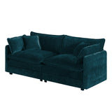 Upholstered Loveseat Sofa Modern 2-Seat Sofa with Pillows, Comfy Cloud Sofa Couch, Blue