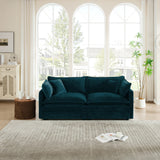 Upholstered Loveseat Sofa Modern 2-Seat Sofa with Pillows, Comfy Cloud Sofa Couch, Blue