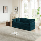 Upholstered Loveseat Sofa Modern 2-Seat Sofa with Pillows, Comfy Cloud Sofa Couch, Blue