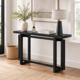 59"W Entryway Console Table Modern Sofa Side Table Display Stand Accent Table, Black