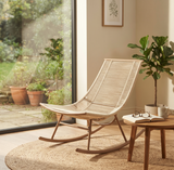 Outdoor Rocking Chair, Weather-Resistant PE Rattan Patio Rocker with Sturdy Metal Frame, Ergonomic Curved Lounge Chair