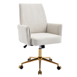 Swivel Corduroy Ergonomic Office Chair, Adjustable Height Desk Chair with Wheels & High Back for Home Office, Bedroom