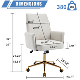 Swivel Corduroy Ergonomic Office Chair, Adjustable Height Desk Chair with Wheels & High Back for Home Office, Bedroom