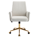 Swivel Corduroy Ergonomic Office Chair, Adjustable Height Desk Chair with Wheels & High Back for Home Office, Bedroom