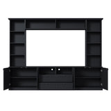 TV Stand with Bridge for TVs up to 70", TV Entertainment Center with Drawers, Cabinets, Fixed & Adjustable Shelves for Living Room
