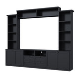 TV Stand with Bridge for TVs up to 70", TV Entertainment Center with Drawers, Cabinets, Fixed & Adjustable Shelves for Living Room