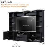 TV Stand with Bridge for TVs up to 70", TV Entertainment Center with Drawers, Cabinets, Fixed & Adjustable Shelves for Living Room