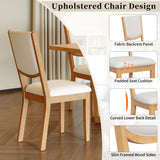 7-Piece Expandable Dining Table Set for 6, Large Family Kitchen Table with 6 Upholstered Dining Chairs, Natural