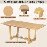 7-Piece Expandable Dining Table Set for 6, Large Family Kitchen Table with 6 Upholstered Dining Chairs, Natural