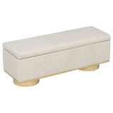 50.2" Upholstered Storage Bench, End of Bed Entryway Bench Ottoman with Round Legs for Bedroom, Living Room