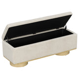 50.2" Upholstered Storage Bench, End of Bed Entryway Bench Ottoman with Round Legs for Bedroom, Living Room