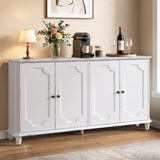 Farmhouse Sideboard Buffet Cabinet, 4 Door Storage Accent Console Cabinet with Shelves for Living Room, Kitchen, Entryway