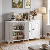 Farmhouse Sideboard Buffet Cabinet, 4 Door Storage Accent Console Cabinet with Shelves for Living Room, Kitchen, Entryway