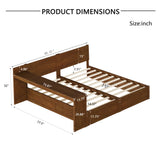 Double Twin Size Platform Bed Frame with Flexible‑Install Storage Desk for Kids/Teens/Adults