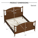 Farmhouse Wood Queen Size Platform Bed Frame with Arched Headboard & Footboard, Spindle Posts for Kids/Teens/Adults