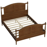 Farmhouse Wood Queen Size Platform Bed Frame with Arched Headboard & Footboard, Spindle Posts for Kids/Teens/Adults