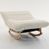 Nursery Rocking Chair with Rubberwood Frame, Bean Bag Sofa Rocker Upholstered Accent Chair, Armless Lazy Sofa Lounge Chair
