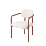 Set of 2 Upholstered Dining Chairs, ArmChairs with Wood‑Grain Hot‑Transfer Metal Frame for Dining Room, Kitchen, Office