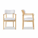 Set of 2 Rubber Wood Dining Arm Chairs, Accent Chairs with Upholstered Seat & Back for Dining Room, Kitchen, Apartment