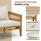 5pcs Outdoor Set with Loveseat, 2 Armchairs, Round Coffee Table&Cushions, Water-Resistant Patio Furniture Set Garden Conversation Chat Set