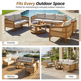 5pcs Outdoor Set with Loveseat, 2 Armchairs, Round Coffee Table&Cushions, Water-Resistant Patio Furniture Set Garden Conversation Chat Set