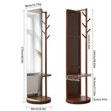 360° Rotatable Full Length Mirror, Freestanding Dressing Mirror with Clothes Rack, Hooks & Storage Shelves for Bedroom, Entryway