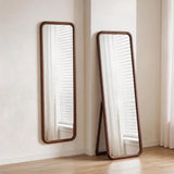 Solid Wood Full Length Mirror, 2‑in‑1 Freestanding/Wall‑Mounted Dressing Mirror for Bedroom, Living Room, Entryway