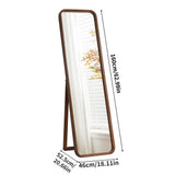 Solid Wood Full Length Mirror, 2‑in‑1 Freestanding/Wall‑Mounted Dressing Mirror for Bedroom, Living Room, Entryway