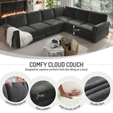 L-Shaped Convertible Sleeper Sofa Bed 88"W Upholstered Sofa Couch with Pull-Out Bed, Nailhead Trim & Rolled Arm, Dark Gray