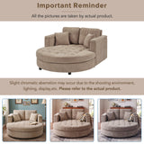 Upholstered Chaise Lounge with Pillows&Storage Arm, Tufted Sleeper Sofa Bed Leisure Reading Couch, Brown