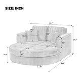 Upholstered Chaise Lounge with Pillows&Storage Arm, Tufted Sleeper Sofa Bed Leisure Reading Couch, Brown