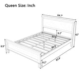 Queen Mid-Century Modern Platform Bed Frame with Headboard&Footboard, Seadrift