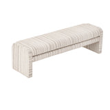62.2" Striped Upholstered Accent Bench, Padded Wraparound Frame End of Bed Bench for Bedroom, Entryway & Dining Room