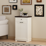 Tilt-Out Trash Cabinet, Freestanding Garbage & Recycling Bin Cabinet w/ Drawers & Pet-Proof Design, Fits 10 Gallon Trash Cans