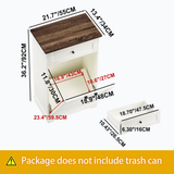 Tilt-Out Trash Cabinet, Freestanding Garbage & Recycling Bin Cabinet w/ Drawers & Pet-Proof Design, Fits 10 Gallon Trash Cans